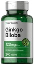 Horbäach Ginkgo Biloba dodatek 124; 120mg FLAND124; 240 tablet FLAND124; Standardizovaný Herbal Extract FLAND124; Flavone Glycosids FLAND124; Vegetarian, Non- GMO, a gluten zdarma