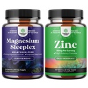 Svazek vysoce absorpčního hořečnatého spánkového doplňku - Melatonin- Free Calm Magnesium for Sleep and Zinek 50mg Imunitary Supplement - Zinek Complex Dodatek pro imunitní systém