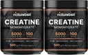 NatureBell 2 Pack Creatine Monohydrát prášek 500g, 5,000mg Per Serving 124; Mikronizované, čisté a bez příchutí 124; Předcvičení Muscle Support 124; Keto, Vegan, Filler- zdarma 124; 200 Služeb (2.2 lb)