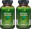 Irwin Naturals Mléko Thistle Játra Detox - 60 Tekuté Soft- Gels, Balení 2 - Podporuje zdraví jater s pampeliška, Artyčoky, Turmeric & Green Beet Root - 60 Celkem Služeb