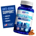 Máme rádi Vitamíny Resveratrol 1000mg na servírování - 60 Snadno spolknout Veggie Kapsle - Přírodní Resveratrol dodatek 1000mg - Antioxidant dodatek pomáhá podporovat imunitní systém