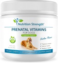 Prenatální vitaminy pro psy na podporu rozvoje zdravých štěňat, Podpora produkce mléka, s kyselinou listovou, železo, zinek, jód, B vitaminy pro těhotné psy, 90 měkkých žvýkaček