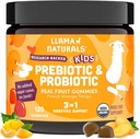 Llama Naturals Děti Probiotika s Prebiotic Fiber, Vegan, Organic Prebiotika a Probiotika Gummies pro Gut Zdravotní podpora, Toddler Real Fruit Gummy Vitamíny, No Add Cugar Cane, Peach Mango, 120 Ct