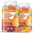 Příplatek hořčíku vápníku Gummie pro dospělé: Citrát vápenatý 600 mg s vitaminem D3 & K2 pro ženy - Podporuje sílu B0ne, lepší Zzz, Svaly, Energie a imunita (120 Počet)