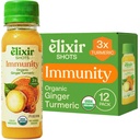 Elixir Panty, Imunity Boost Wellness Shot s Cold- Pressed Turmeric, Ginger, Orange and Black Pepper, No Add Cugars nebo umělé přísady, 12- pack