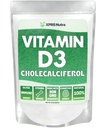 XPRS Nutra Vitamin D3 Prášek (Cholekalciferol) - Neochucené VIT D pro kosti a imunitu - Vitamin D3 Prášek pro svalovou funkci - vitamín D doplňky (8 Ounce)