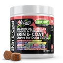 Losos olej Omega 3 Rybí olej pro psy kůže a kabátu dodatek 124; pes kolagen Aloe Vera Biotin Keratin Leštidlo Level Leaf Moře Kelp Hyaluronic Acid Brewers kvasnice Vitamin A - Kozí koza