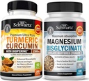 Kurkumin černý Pepper Extract 1500mg Complex (1 měsíční zásoba) Plus vysoké absorpce Magnesium Bisglycinát Kapsle (2 měsíční dodávka)