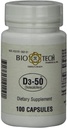 Bio-Tech Pharmaceutical D3-50 50 000 IU, 100 Kapsle All- Natural Supplementary Bone, Heart Neuromuskulární, & Imunitní zdraví bez mléka, ryby, gluten, arašídy, měkkýši, & Soy