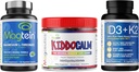 Magtein Magnesium L- Threonát 60 Kapsle, Magceutics KIDDOCALM Gumerie pro děti 90 Kapsle, Vitamin D3 K2 s MCT 30 Kapsle - Bundle