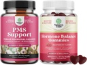 Bundle PMS Podpora s DIM, Chasteberry, Black Cohosh & Ashwagandha pro období křeče Menopauza Bloating Mood Swing a Hormon Balance Gummies Podpora Menstruační cyklus s vitamínem B6 & Dong Quai
