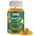 Vegan Omega 3 doplněk gumové - Řasy olejniny na bázi veganu DHA - Fish Oil Alternative with Flaxseed & Řasy - Non- GMO, No Karagenan - Srdce, Brain & Eye Support - Lemon & Orange - 90 Gummies
