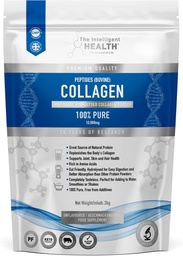 Inteligentní zdraví Hydrolyzované Kolagen Peptidy Powder, Tráva Fed, Vysoký protein, Neochucené, Gluten- Free, Paleo & Keto Friendly, 10g na Serving (2kg) Podporuje pleť, vlasy, hřebíky, klouby, & kosti