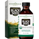 Matka příroda USDA Organic Black Seed Oil - Cold Pressed, Nerafinovaný & Vegan Nigella Sativa, High Thymoquinone (2% +), Omega 3 6 9 pro imunitní, Joint & Heart Support, Hair & Skin, Non- GMO, 4oz