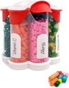 Extra Velké Pill Pořadatel Denní, Týdenní, Měsíční dodatek Lahvička, Roztomilý Blossom Pill Dipenser se 7 XL Compartments, Easy- Open Pill Box pro vitamíny, Léky, Štítky v ceně (červená)