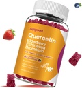 Quercetin Gummies s Bromelain, Elderberry, Echinacea, Vitamin C D Zinek - Podpora imunitního systému 60 Počítá čisté Quercetin Gummies pro děti a dospělé
