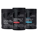Sports Research Creatine Monohydrát Vylepšený Omega Power House Antarktický kril & Fish Oil s trojitou silou EPA DHA a fosfolipidy, Cholin & Astaxanthin - fit pro šampiony