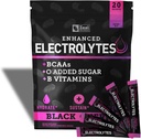 Vylepšené Electrolyte Powder Stick Packs (Black Cherry CLANEK 124; 20 Packets) w / 0 Cukr + BCAA + B-Vitamíny Electrolyte Supplement w Draslík Zinek & Magnesium pro hydrataci - Keto Electrolytes