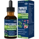Cleavers Lymfatické odvodnění Kapky pro Lymfatické systém Detox Čistota, Lymfedém Supplement Formule w / Echinacea, Kočičí dráp, Červený jetel extrakt Tinktura, Použití s Lymfam masážní nástroj. 2oz