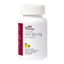 Bariatrická výhoda Žvýkací Železo 60 mg s vitaminem C pro zvýšenou absorpci a utilizaci, snadno stravitelná pro gastrický bypass a sleeve gastrektomie Chirurgie Pacienti - Lemon Lime, 90 Počet