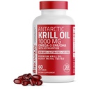 Bronson Antarktida Krill Oil 1000 mg s Omega-3s EPA, DHA, Astaxanthin a fosfolipidy 60 Softgels