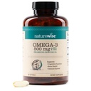 NatureWise Omega 3 Fish Oil - 500 mg na litr - EPA & DHA - Imunitní podpora, Brain Health & Optimal Wellness - Gluten and Soy Free, Non- GMO - 180 Softgels [6-Month Supply]