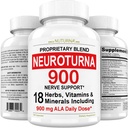 Nervový doplněk pro podporu neuropatie s 900 mg čisté kyseliny alfa kyseliny lipoové - maximální pevnost, pevnostní nervy v prstech, ruce, prsty, a nohy - Nejlepší Periferní pomoc podpora - 180 Kapsle