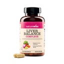 NatureWise Jaterní bilance Detox dodatek - Triple Opravy Formule s Mlékem Thistle, Pampeliška, Kurkuma, Artichod, Reishi Houba & Kudzu, Vegan - 60 Kapsle [30- Day Supply]
