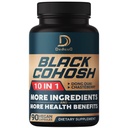 Černý Cohosh dodatek - 3 měsíce pro menopauzu a imunitní zdraví - Směs 12 potent Herb zahrnuje Dong Quai, Chasteberry, Wild Yam, Red Clover, Black Pepper & Ostatní - 90 Vegan Kapsle