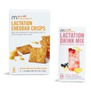 Munchkin ® Milkmakers ® Lactation Drink Mix Dodatek s B Vitamin & Milk Thistle, 14 Hrabě a Kojení Cheddar Crisps pro kojící matky s Oves a Flax, 6 Počet
