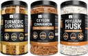 PURE Original INGREDIENTS Ceylon Cinnamon, Psyllium Husk, a Turmeric Capsule Bundle (730 Kapsle každý), Ne hořčík nebo rýžové plniva