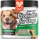 Charlie & Buddy Pet Probiotika pro psy Aid Gut Flora, Dog Probiotika pro trávicí zdraví s trávicí enzymy, dýně, a Papaya pro upset žaludek, 90 měkkých probiotické žvýkání pro psy, Duck Flavor