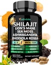 Adndale Shilajit dodatek. Čisté himalájské organické shilajit pro muže a ženy Kapsle s Moss Ashwagandha Rhodiola Rosea Lion 's Mane. 90 Počet