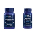 Life Extension Two- Per- Day Multivitamin, Vitamíny B, C, D, zinek, 25 Vitamíny, Minerály a výtažky, 120 Kapsle Bundle s N- Acetyl- L- Cystein (NAC) 600 mg, 60 Kapsle
