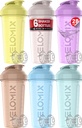 VELOMIX -6 balení - 28 oz Lahvička s proteinem pro proteinové směsi - 6x Wire Whisk CUP 124; Leak Proof Shaker Cups pro proteinové třepačky 124; Protein Shaker Lahvička Balení s proteinem 124; Protein Shake Cup (Pastel Power Series)