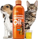 Losos olej pro psy a kočky, Wild Aljašský losos olej pro psy kůže, plášť a kloub, Omega 3 Rybí olej, psi a kočky imunitní systém Podpora, Epa a Dha, 300 ml Dog Shedding Dodatek