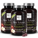 NEW NORDIC Volume Gummies, 2500 mcg Biotin, Denní vlasy Vitamíny dodatek k podpoře vlasy kůže & hřebíky, Vegan, 60 Počet (balení po 3)