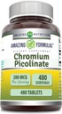 Amazing Appendias Chromium Picolinát Dodatek 124; 200 Mcg Per Serving CLAND124; Tablety CLAND124; Non- GMO CLAND124; Gluten Free CLAND124; Made in USA (480 Count)