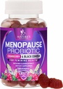 Menopauza Doplňky pro ženy - 3 miliardy CFU přírodní menopauza Relief pro mírné horké záblesky & noční poty, PH, Vaginální zdravotní podpora Probiotika pro ženy Gummy, Probiotický dodatek - 120 Gummies