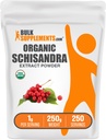 BulkSupplements.com Organic Schisandra Extract Powder - Schisandra Supplement, from Schisandra Berries, Herbal Supplement - Gluten Free - 1g per Serving, 250g (8.8 oz) (Balení po 1)