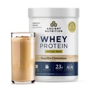 Starověké nutriční trava Fed syrovátkový protein + Fat Loss Blend, Vanilla Skořice, 23g protein, Promotes Fat Loss a Boost Metabolismus, Organic Regenerative A2 / A2 Mléčný protein, 18 Služeb