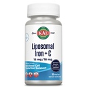 KAL Liposomální doplněk železa s Liposomální vitamin C, Železný dodatek pro ženy a muže, vysoká absorpce, Jemné železné pilulky, Vegan, gluten zdarma, 30 Služební, 30 VegCaps