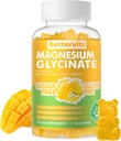 90 CT Glycinátové gumy Magnesium 1000mg - Doplněk hořčíku bez cukru s vitamínem D, B6, CoQ10 pro klidnou náladu a podporu spánku - 90 Mango Ananasové gumy