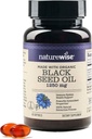 NatureWise Black Seed Oil Softgels 1250 mg - se 100% organickou studenou lisovanou Nigella Sativa - Omega 3 6 9 - Antioxidační imunitní podpora, vlasy & kůže - Non- GMO, gluten- Free - 60 Softgels [1-Month Supply]