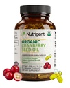 USDA Organic 100% čisté brusinkové semeno olej 940 mg, Plant Sourced Omega 3-6-9 mastné kyseliny, kapalné organické kapsle, Močové zdraví a kůže Podpora zdraví, 60 Kapsle