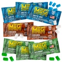 MEG - Vojenská energetická guma 124; 100mg kofeinu na kus + zvýšení energie + zvýšení tělesné výkonnosti + Multi Flavors of Arctic Mint, Spearmint, a Skořice + 8 Balení (40 Počet)