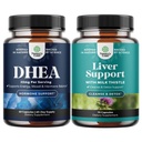 Svazek DHEA dodatek pro ženy a muže - Čisté DHEA 25mg pro rovnováhu hormonů - Dehydroepiandrosteron a vyčištění jater Detox & Opravy - Doplněk k mléku pro stravu a imunitní zdraví