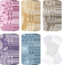 120 Pcs Fabric Adhesive Flexible Bandages Bulk Tříděné tvary a vzory malé barevné Pretty Fabric Bandages s Non Stick Pad 3 x 1 Inch pro Cuts Wound Scraps Women (Mandala)