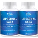 Lipozomální GABA s L- Theanine 1200mg - 2 balení vysoce biologicky dostupné GABA doplňky, 120 tobolek pro dospělé