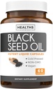 Black Seed Oil - 60 Softgel Kapsle (Non- GMO & Vegan) Premium Cold- Pressed Nigella Sativa Production Pure Black Cumin Seed Oil with Vitamin E - 500mg One, 1000mg per 2 Capsule Serving